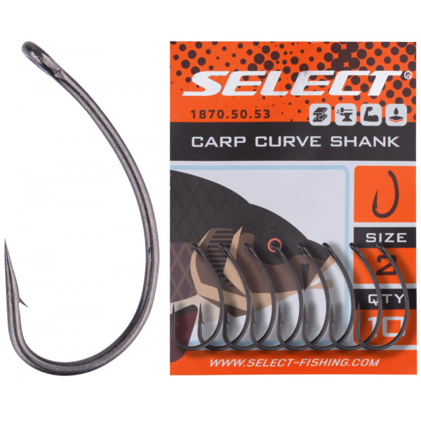 Гачок Select Carp Curve Shank #8 (10 шт/уп)