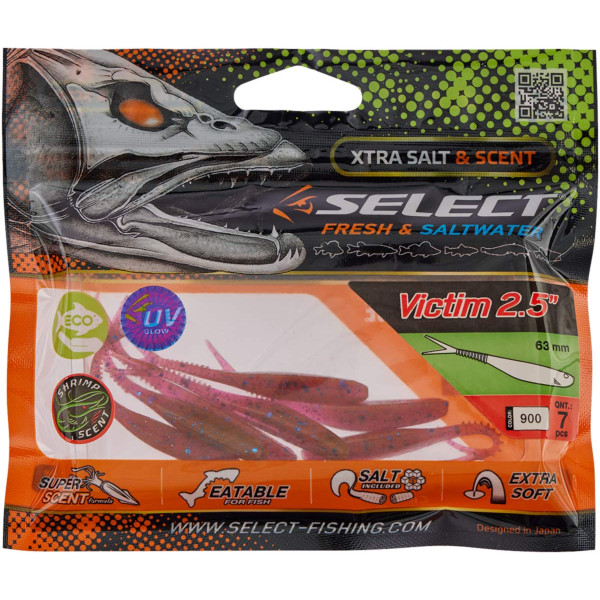 Силікон Select Victim V-Tail 2.5" #900 (7 шт/уп)