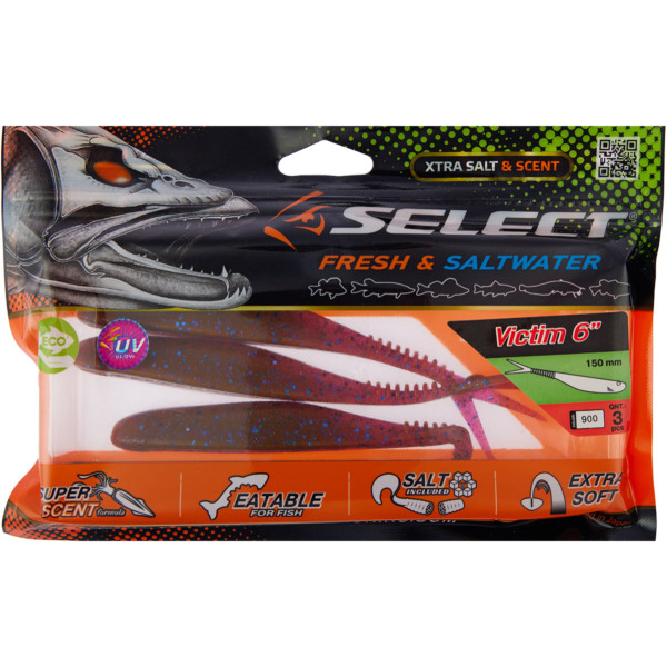 Силікон Select Victim V-Tail 6" #900 (3 шт/уп)