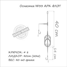 Монтаж Orange #33 Arc Flat Metod Leadcore 50г (1шт/уп)