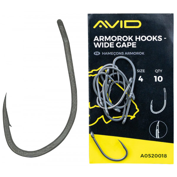 Крючок карповый Avid Carp Armorok Hooks Wide Gape #4 (10 шт/уп)