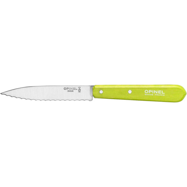 Ніж Opinel Serrated №113 Inox. Колір - салатовий