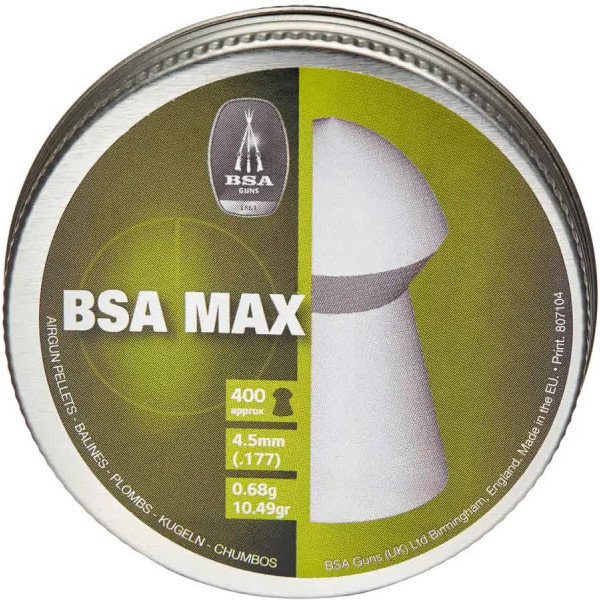 Пули пневматические BSA Max. Кал. - 4.5 мм. Вес - 0.68 г. 400 шт/уп