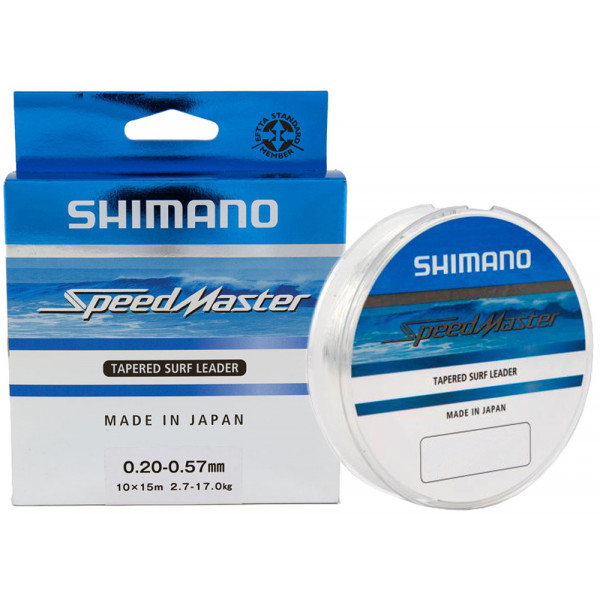 Шоклидер Shimano Speedmaster Tapered Surf Leader (Clear) 10X15m 0.26-0.57mm 4.6-17.0kg