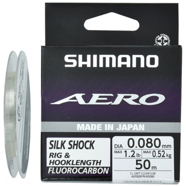 Флюорокарбон Shimano Aero Silk Shock Fluoro Rig/Hooklength 50m 0.195mm 3.26kg