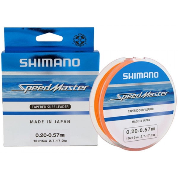 Шоклидер Shimano Speedmaster Tapered Surf Leader 10X15m 0.26-0.57mm 4.6-17.0kg