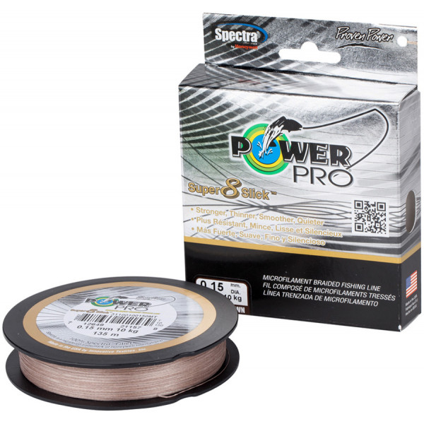 Шнур Power Pro Super 8 Slick (Timber Brown) 135m 0.13mm 18lb/8.0kg