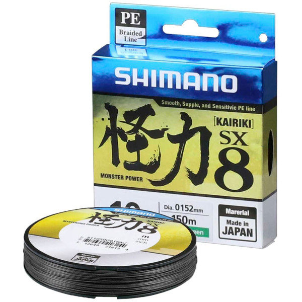 Шнур Shimano Kairiki SX8 PE (Steel Gray) 150m 0.15mm 9.0kg