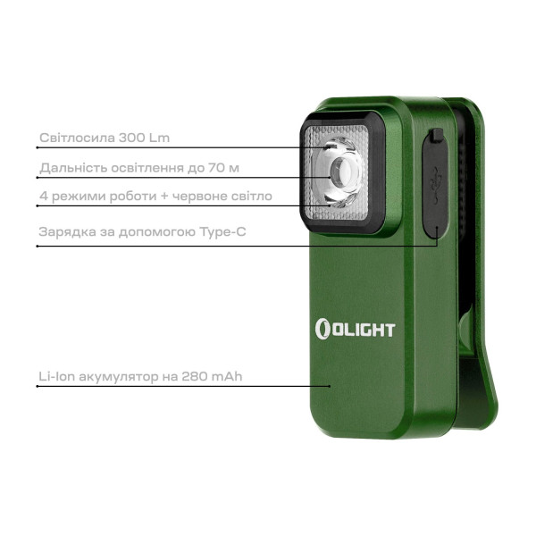 Фонарь Olight Oclip OD Green