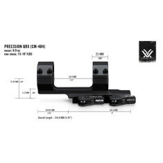 Швидкознімне кріплення-моноблок Vortex Precision Extended Cantilever QR. d – 30 мм. Extra Hight. Picatinny