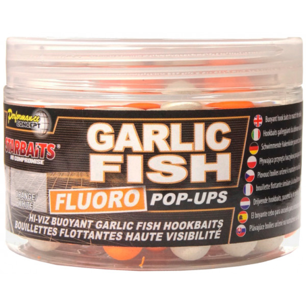 Бойлы Starbaits Concept Fluo Pop Ups Garlic Fish 10mm 60g