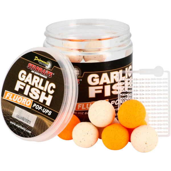 Бойлы Starbaits Concept Fluo Pop Ups Garlic Fish 14mm 80g