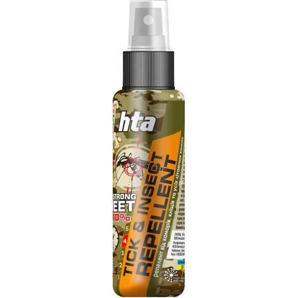 Репеллент-спрей HTA от комаров Strong DEET 70% Tick&insect repellent 100 мл