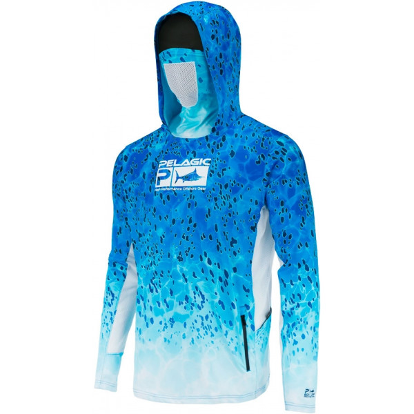 Реглан Pelagic Exo-Tech Hooded Fishing Shirt L ц:blue dorado hex