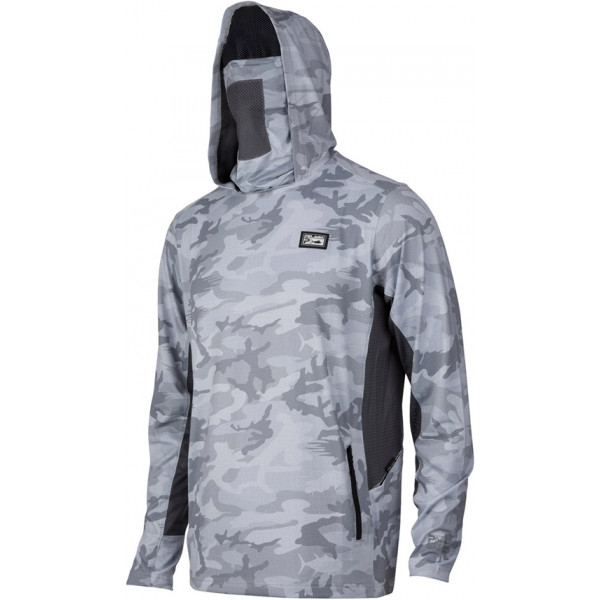 Реглан Pelagic Exo-Tech Hooded Fishing Shirt S ц:light grey