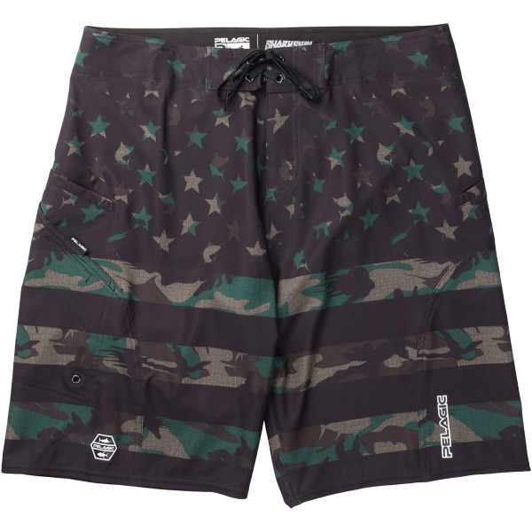 Шорты Pelagic Sharkskin Americamo Fishing Shorts 30 ц:green fish camo