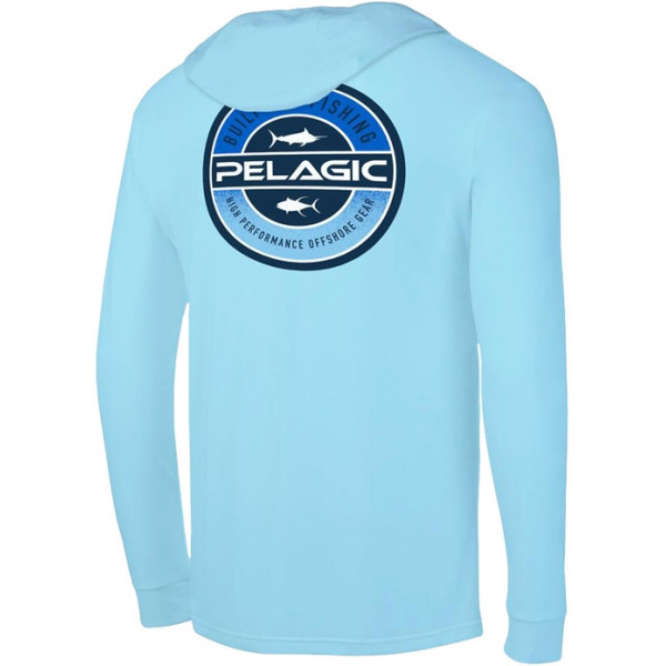 Реглан Pelagic Aquatek Built Fade Hoodie Fishing Shirt XL ц:light blue