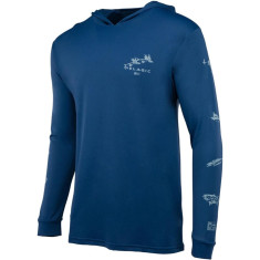 Реглан Pelagic Aquatek Hooded Fishing Shirt - Gyotaku. XXXL. Smokey blue Реглан Pelagic Aquatek Hooded Fishing Shirt - Gyotaku. XXXL. Smokey blue
