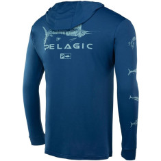 Реглан Pelagic Aquatek Hooded Fishing Shirt - Gyotaku. XXXL. Smokey blue Реглан Pelagic Aquatek Hooded Fishing Shirt - Gyotaku. XXXL. Smokey blue