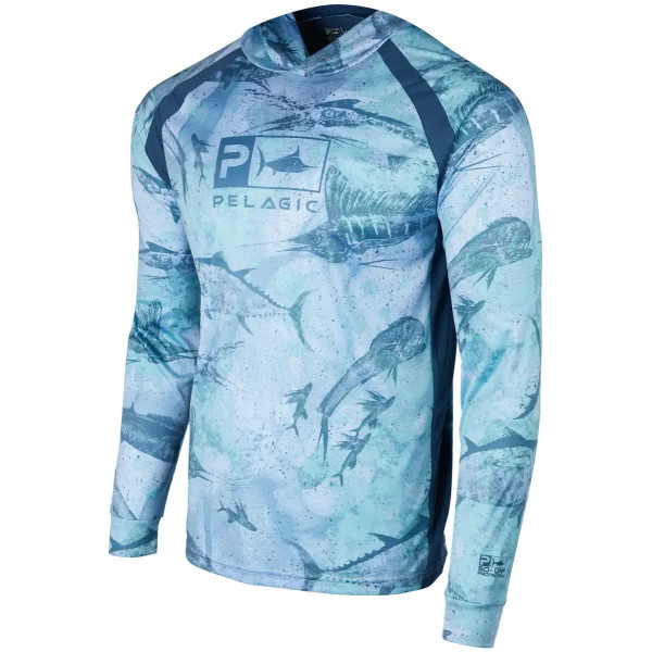 Реглан Pelagic Vaportek Hooded Fishing Shirt S ц:blue