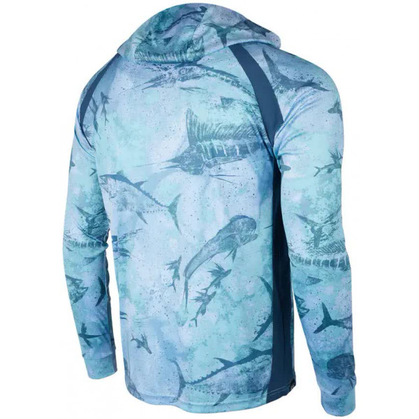 Реглан Pelagic Vaportek Hooded Fishing Shirt L ц:blue