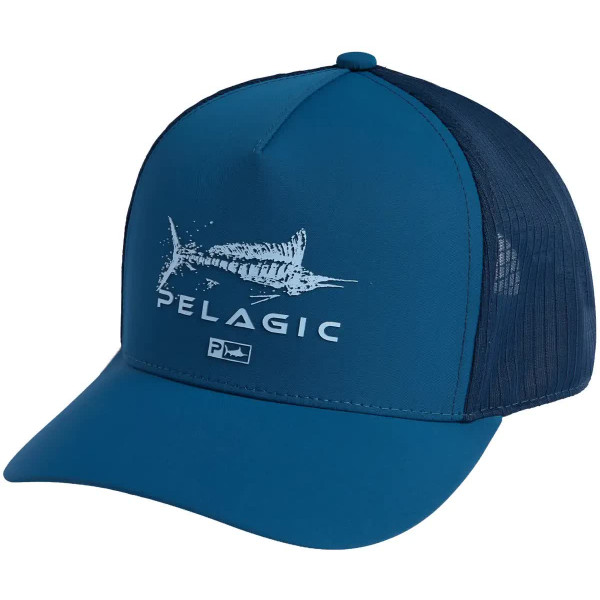 Кепка Pelagic Echo Gyotaku Performance Trucker ц:smokey blue