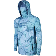 Реглан Pelagic Exo-Tech Hooded Fishing Shirt XL ц:blue Реглан Pelagic Exo-Tech Hooded Fishing Shirt XL ц:blue