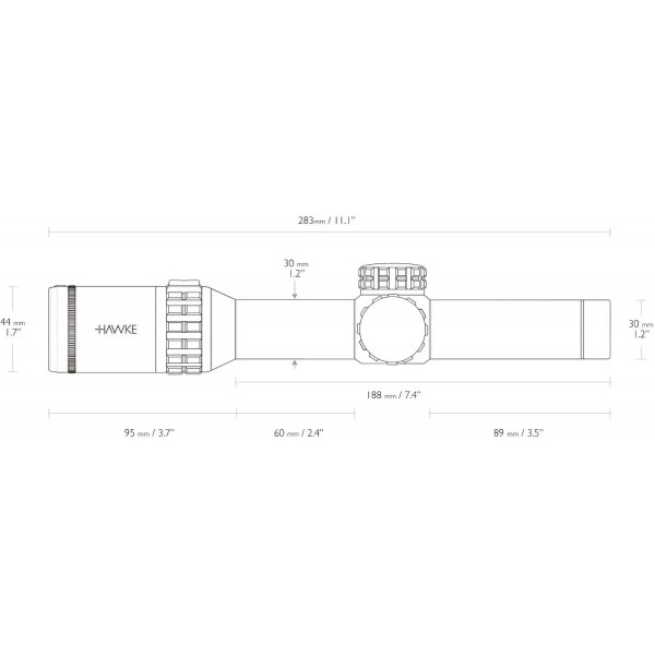 Прицел оптический Hawke Frontier 30 1-6x24 прицельная сетка Circlel Dot с подсветкой