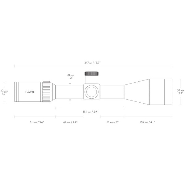 Приціл оптичний Hawke Vantage 30 WA 4-16х50 SF сітка 22 LR Subsonic16x з підсвічуванням