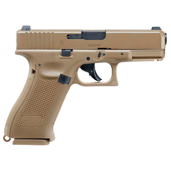 Пистолет пневматический Umarex Glock19X Tan Blowback кал. 4.5 мм ВВ