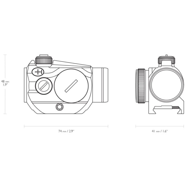 Приціл коліматорний Hawke Vantage 1x20 – Weaver. Сітка 3 MOA Dot