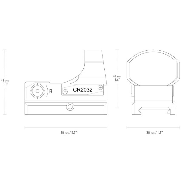Прицел коллиматорный Hawke Reflex Sight "Wide View" 3 MOA. Weaver