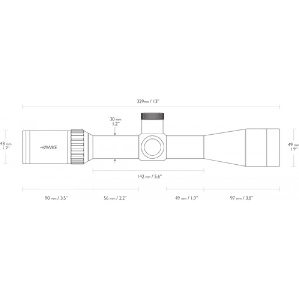 Приціл оптичний Hawke Vantage 30 WA 3-9x42 сітка 223/308 з підсвічуванням