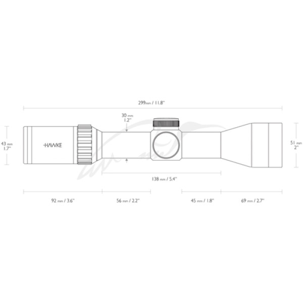 Прицел оптический Hawke Vantage 30 WA 1,5-6х44 сетка L4A Dot с подсветкой