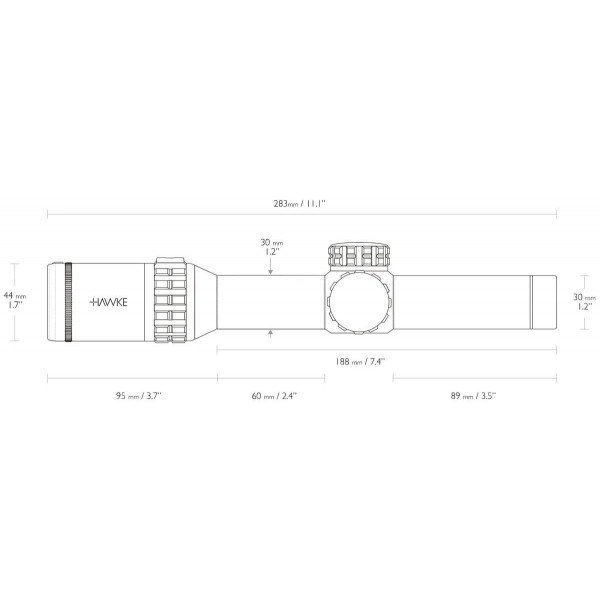 Приціл оптичний Hawke Frontier 1-6x24 сітка L4a Dot з підсвічуванням