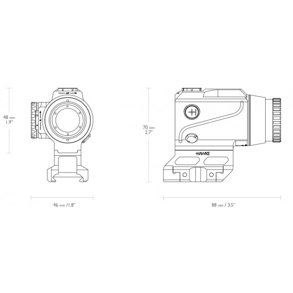 Прицел призматический Hawke Prism Sight 1x15 сетка Speed Dot 3 MOA