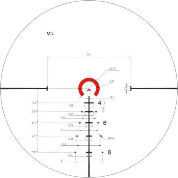 Оптичний приціл Vector Optics Continental 1-6x28. Сітка BDС з підсвічуванням