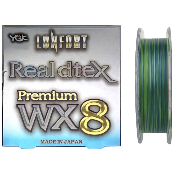 Шнур YGK Lonfort Real DTex X8 150m 0.104mm #0.4/12lb 5.4kg голубой/зеленый/белый