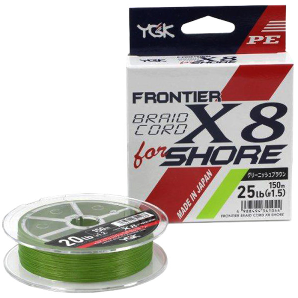 Шнур YGK Frontier Braid Cord X8 150m #1.0/16lb ц:зеленый