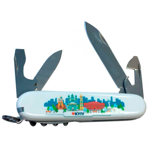 Нож VICTORINOX 1.3603.7R2KYIV Swiss Army Spartan белый с логотип. \