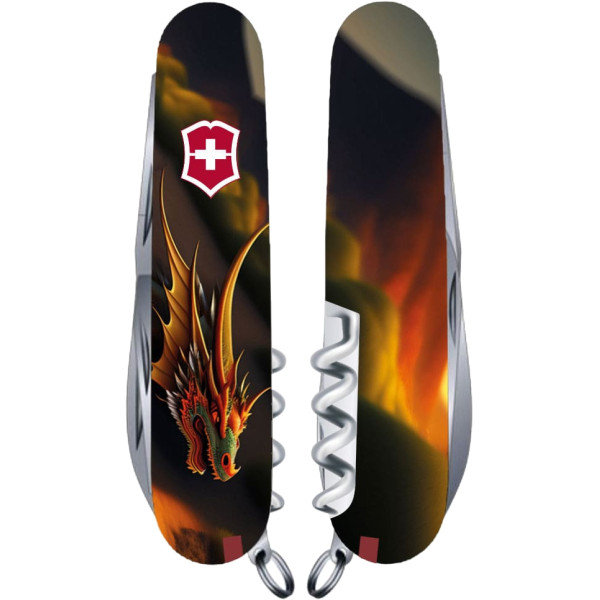 Нож VICTORINOX 1.3713.3_Z3210p Swiss Army Huntsman Zodiac Фантастичный дракон