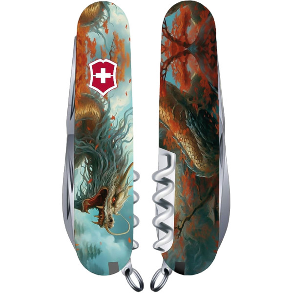 Нож VICTORINOX 1.3713.7_Z3230p Swiss Army Huntsman Zodiac Боевой дракон