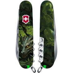 Нож VICTORINOX 1.3713.3_Z3240p Swiss Army Huntsman Zodiac Зеленый деревяный дракон