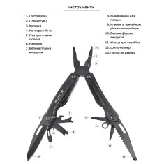 Мультитул Active Universal Tool. Цвет - black
