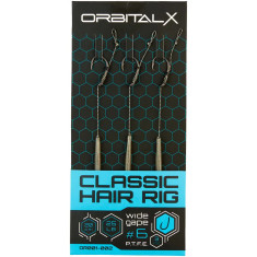 Поводок OrbitalX Classic Hair Rig Wide Gape #6 25lb 20cm (3шт/уп) ц:camo