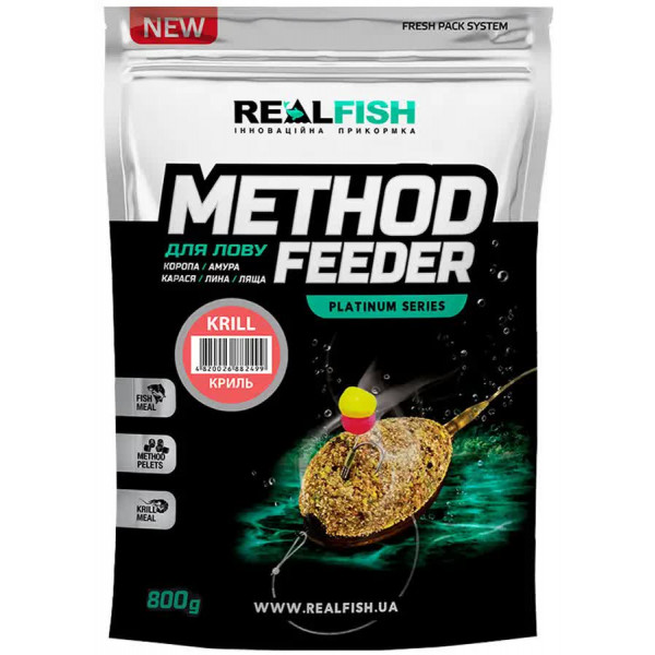 Прикормка Real Fish Method Feeder Криль 0.8kg