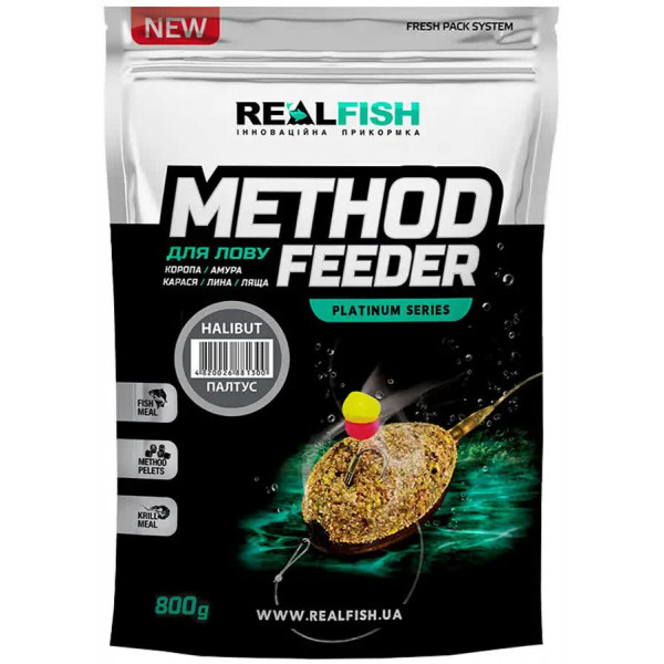 Підгодовування Real Fish Method Feeder Палтус 0.8kg