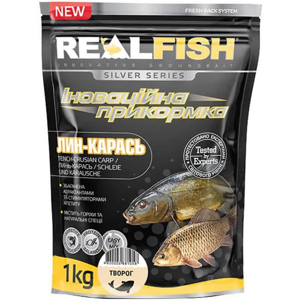 Прикормка Real Fish Silver Series Линь-Карась Творог 1kg
