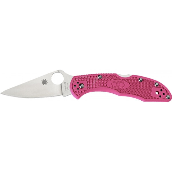 Нож Spyderco Delica 4 Flat Ground Pink