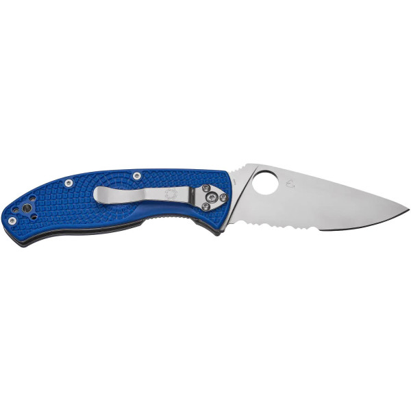 Нож Spyderco Tenacious blue полусеррейтор